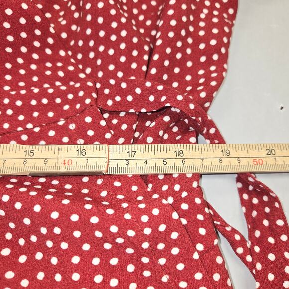 Loft Womens Size 16 Romper Flowy Wrap Tie Polka Dot Shorts Beach Vacation - Picture 12 of 16